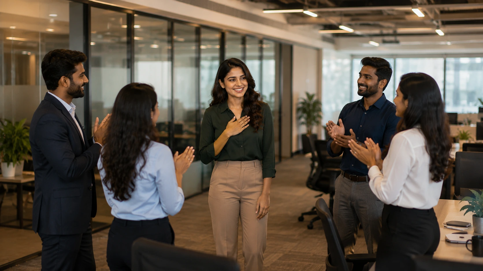 Professional women building leadership signals beyond task completion